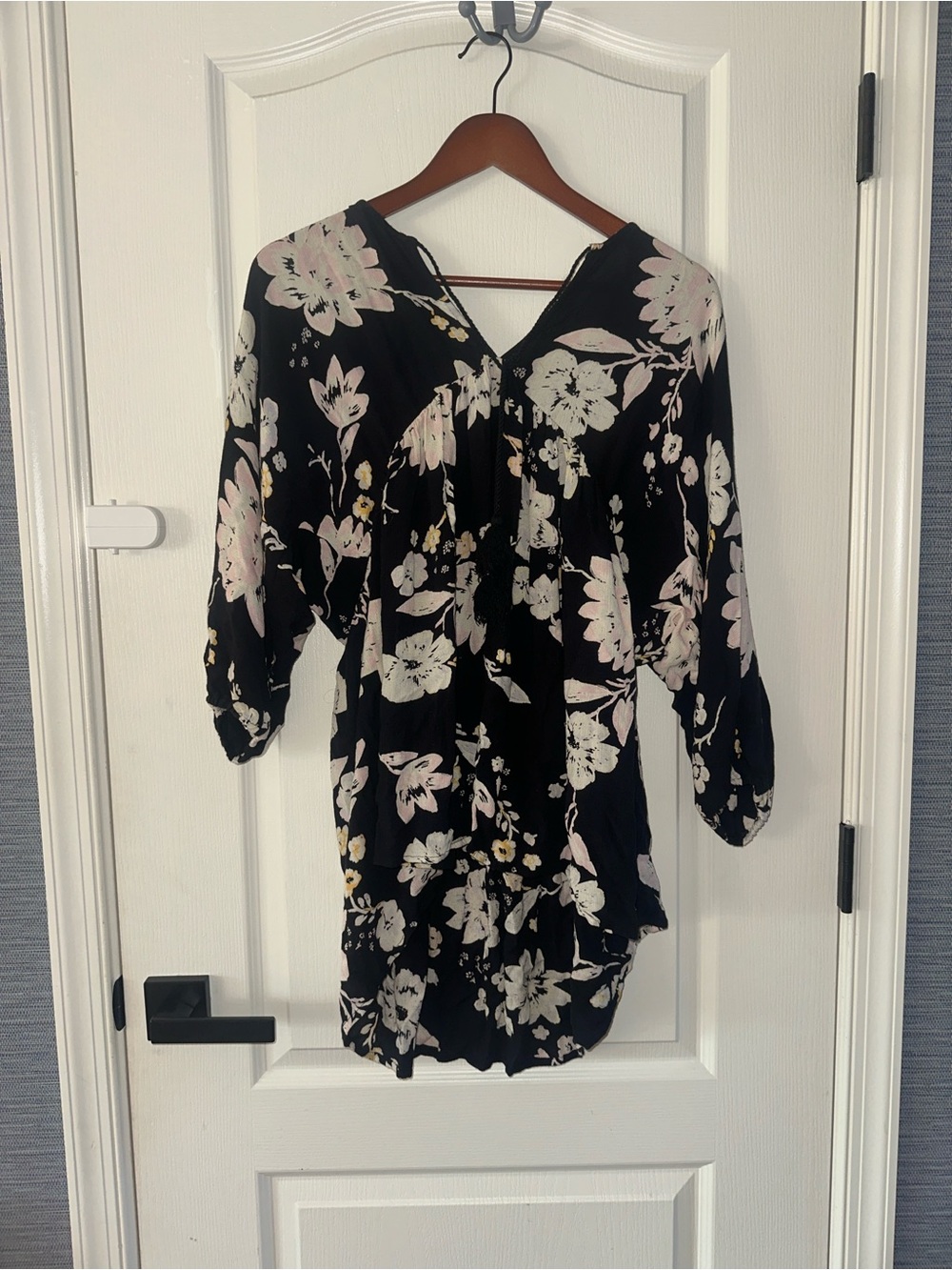 Billabong Black Floral V-Neck Dress